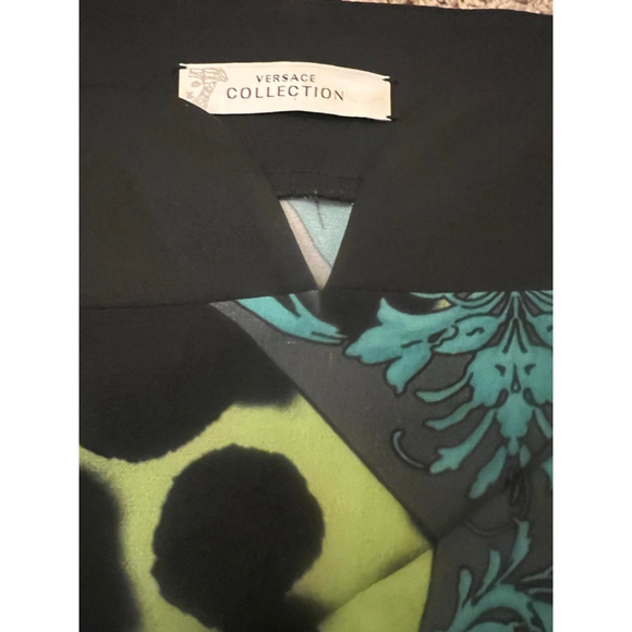 Versace Collection by Gianni Versace Dress in Black, Lime Green, and Teal 42/6 - Picture 3 of 5